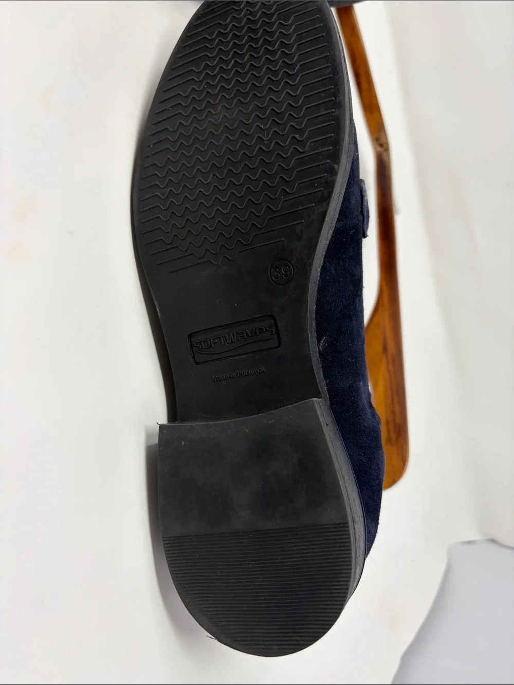 Softwaves Navy Suede Horsebit Loafers Size 8.5 Excellent Condition